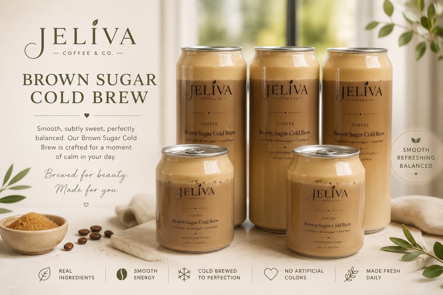 Brown Sugar Cold Brew product lineup poster